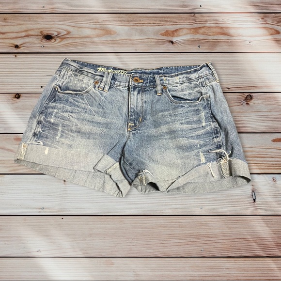 Madewell Pants - Madewell Light Wash Denim Shorts Distressed for Style Size 28 No Flaws